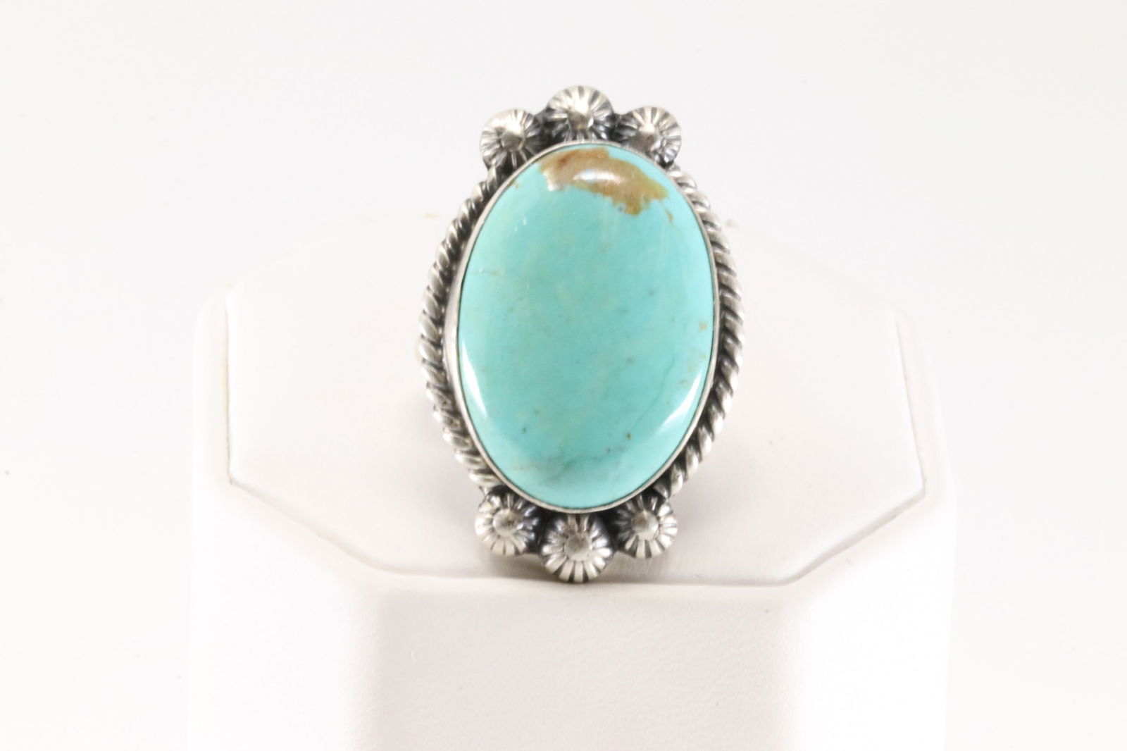 Native America Navajo Sterling Silver Turquoise Ring By Donovan Skeets. (1 of 4)