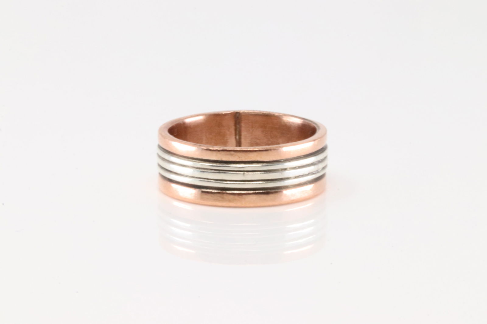 Native America Navajo Sterling Silver Copper Ring By Wylie Secatero. (1 of 3)