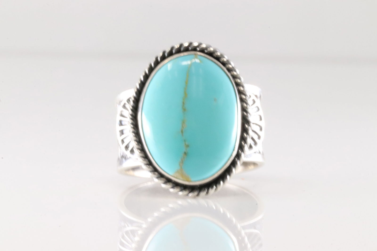 Native America Navajo Sterling Silver Turquoise Ring By Sunshine Reeves. (1 of 4)