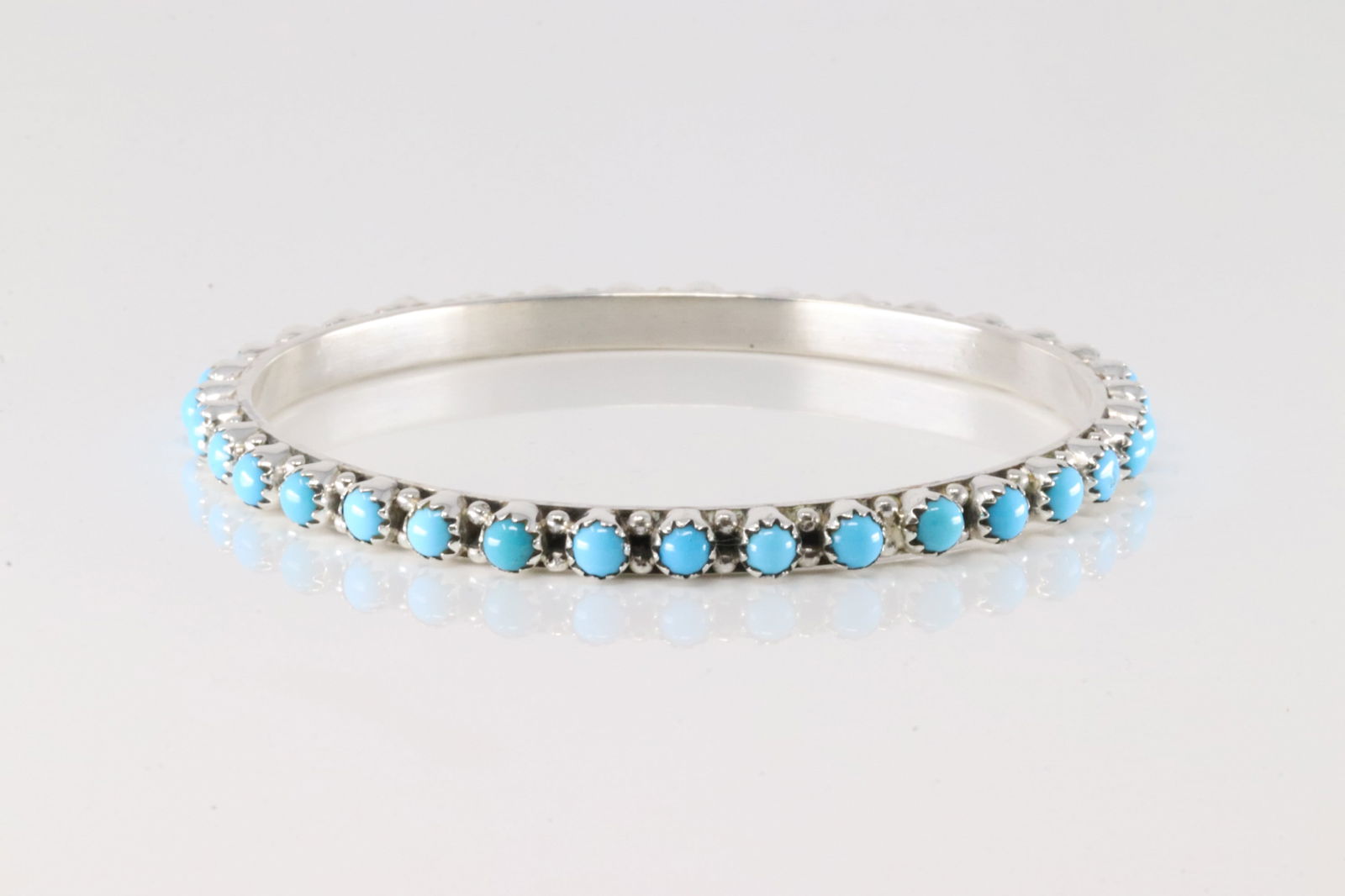 Native America Navajo Sterling Silver Turquoise Bangle Bracelet By Gaynell Parker. (1 of 3)