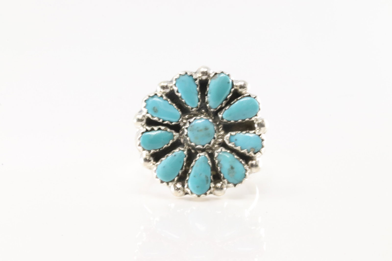 Native America Navajo Sterling Silver Turquoise Ring By Alicia Wilson.: This is a Native America Navajo Sterling Silver Turquoise Ring By Alicia Wilson. Ring size: 8.50.