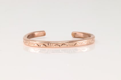 Native America Navajo Copper Bracelet Cuff By Elaine Tahe.