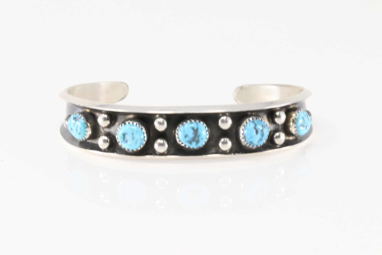 Native America Navajo Sterling Silver Turquoise Bracelet Cuff By Paul Largo.: This is a Native America Navajo Sterling Silver Turquoise Bracelet Cuff By Paul Largo.