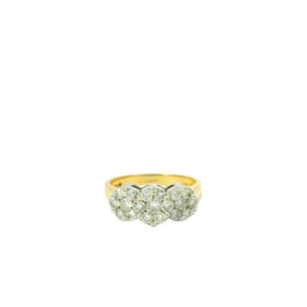 Ladies 14K Gold Diamond Cluster Halo Ring
