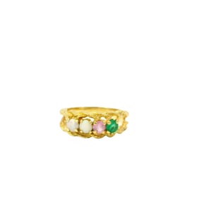 14Kt Yellow Gold Multi-Color Ring.