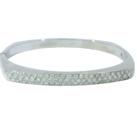 14Kt White Gold Diamond Bangle