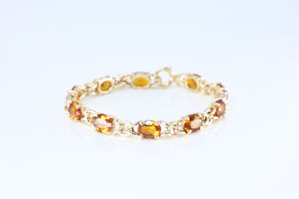 Orange Citrine Gems Bracelet 14Kt.
