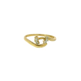 14Kt Yellow Gold Modern Diamond Ring