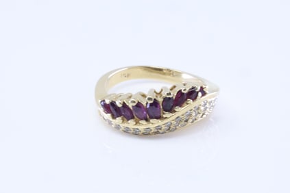 Ruby & Diamond Ring 14Kt.