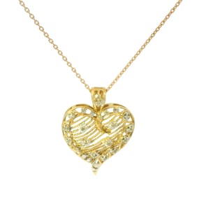 10Kt Yellow Gold Heart Diamond Pendant.