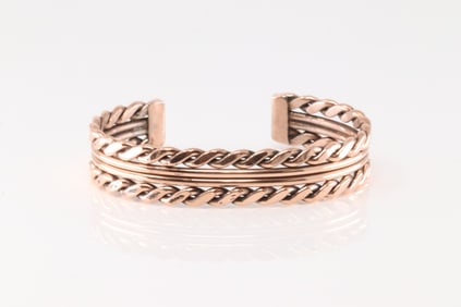 Native America Navajo Copper Bracelet Cuff By Elaine Tahe.