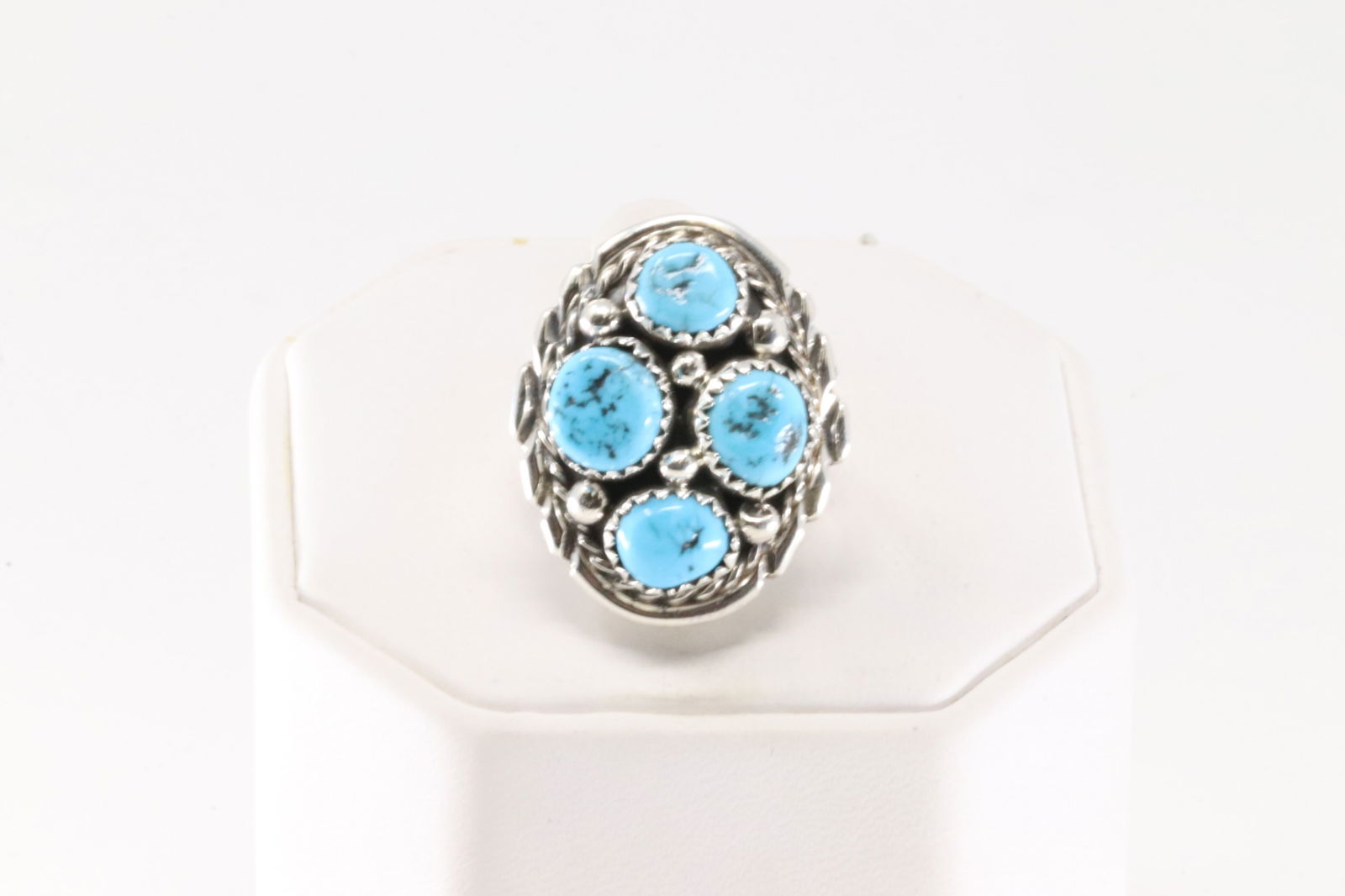 Native America Navajo Sterling Silver Turquoise Ring By M.Chee. (1 of 4)