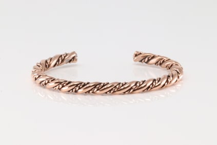 Native America Navajo Copper Bracelet Cuff By Elaine Tahe.