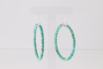 Native America Navajo Sterling Silver Turquoise Dangling Earring's.