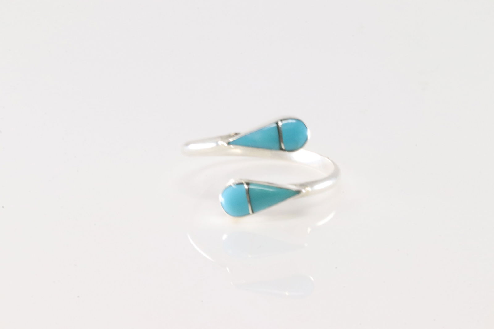 Native America Zuni Sterling Silver Turquoise Ring By R.V.N. (1 of 4)