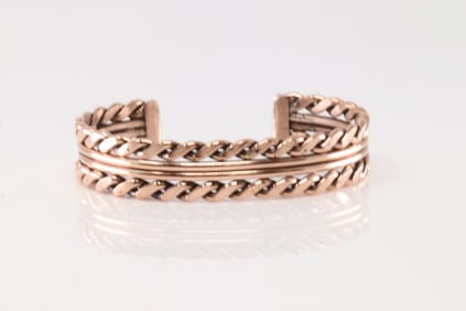 Native America Navajo Copper Bracelet Cuff By Elaine Tahe.