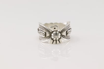 Native America Navajo Sterling Silver Thunderbird Ring By D.Cadman.