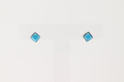 Native America Navajo Sterling Silver Turquoise Post Earring's By Robertson Martinez.