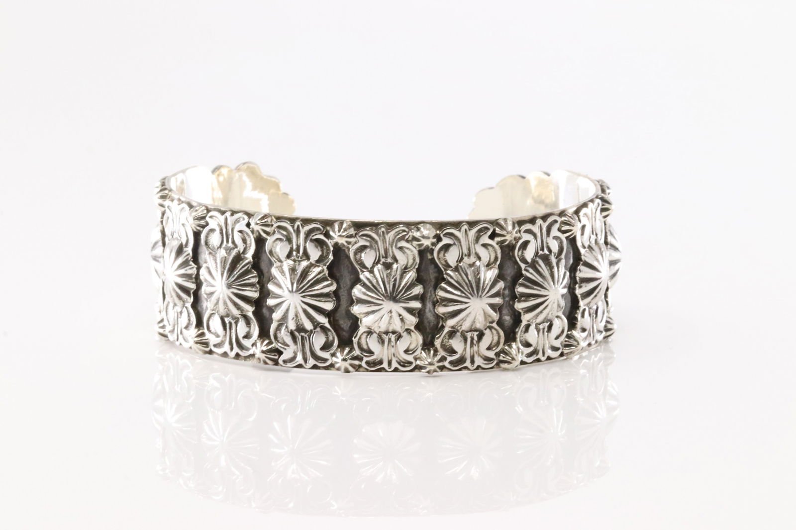 Native American Navajo Sterling Silver Solid Stamped Bracelet Cuff By Bobby Platero.: This is a Native American Navajo Sterling Silver Solid Stamped Bracelet Cuff By Bobby Platero.