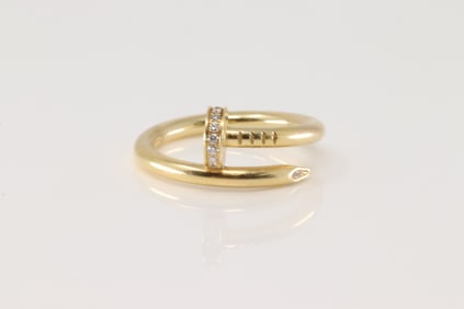 Cartier Juste un Clou Diamond Nail 18k Yellow Gold Ring