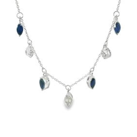 Sapphire & Diamond Necklace 14Kt.