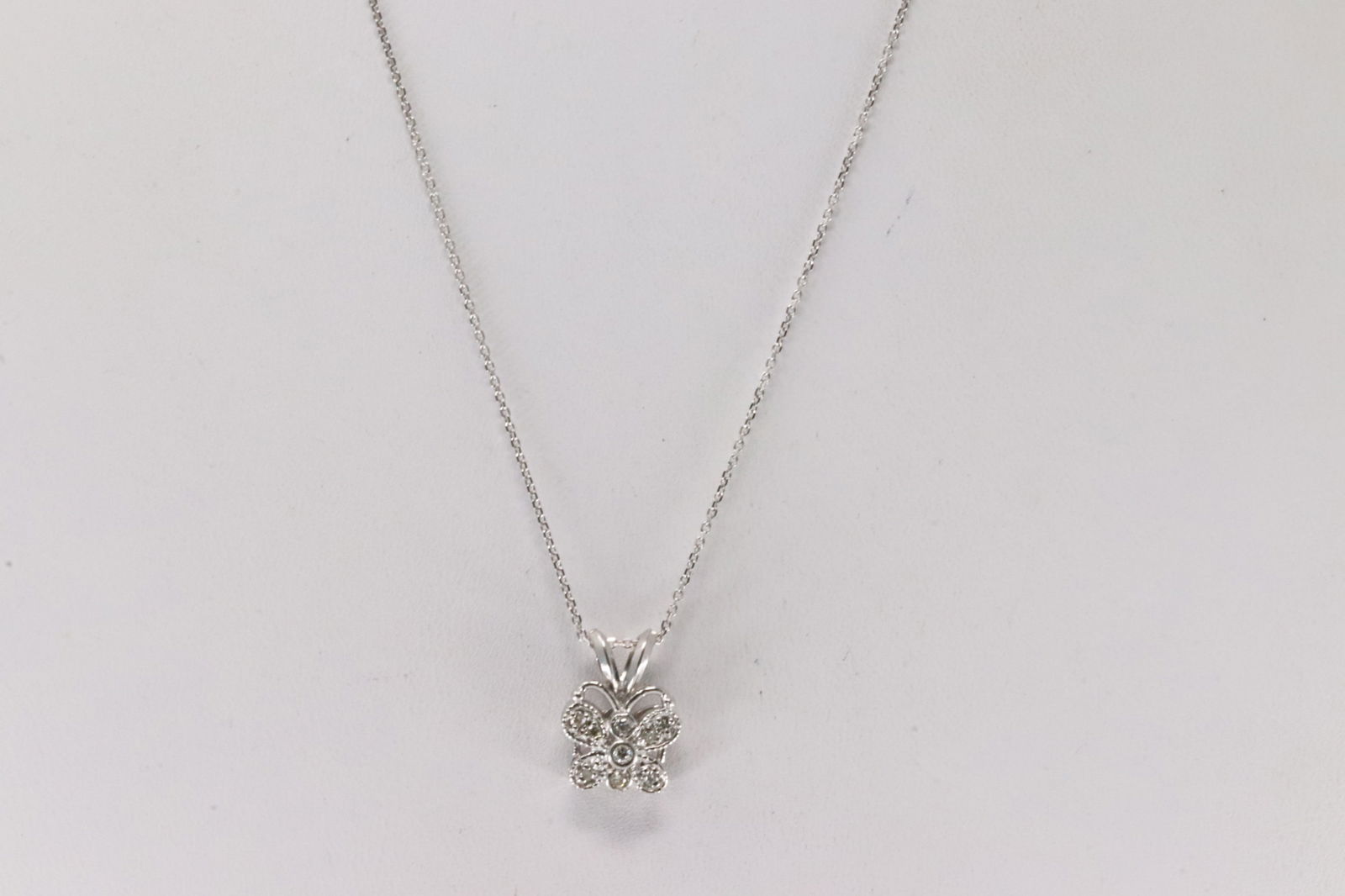 Diamond Butterfly Pendant / Necklace 14Kt. (1 of 3)