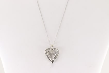 Diamond Heart Pendant / Necklace 10Kt.