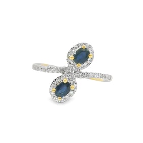 Sapphire & Diamond Infinity Ring 14Kt.