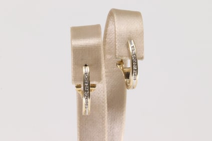Diamond Hoop French Clip Earring 14Kt.