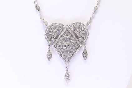 14KT Art Deco Diamond Necklace Design