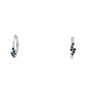 Sapphire & Diamond Hoop Earring 14Kt.