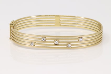 18KT Vintage Diamond Bangle
