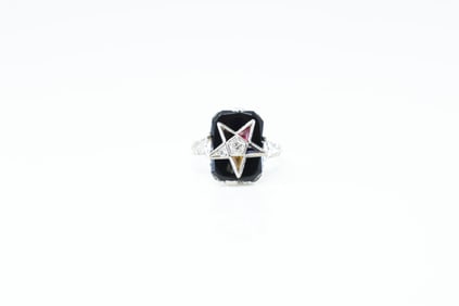 Art Deco Multi-Color Ring 18Kt.