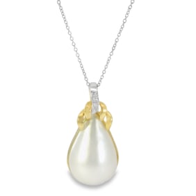 14kt Diamond and Pearl Necklace