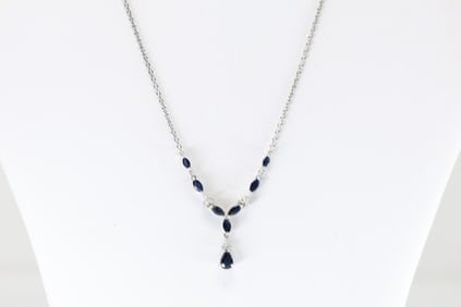 Sapphire & Diamond Necklace 14Kt.