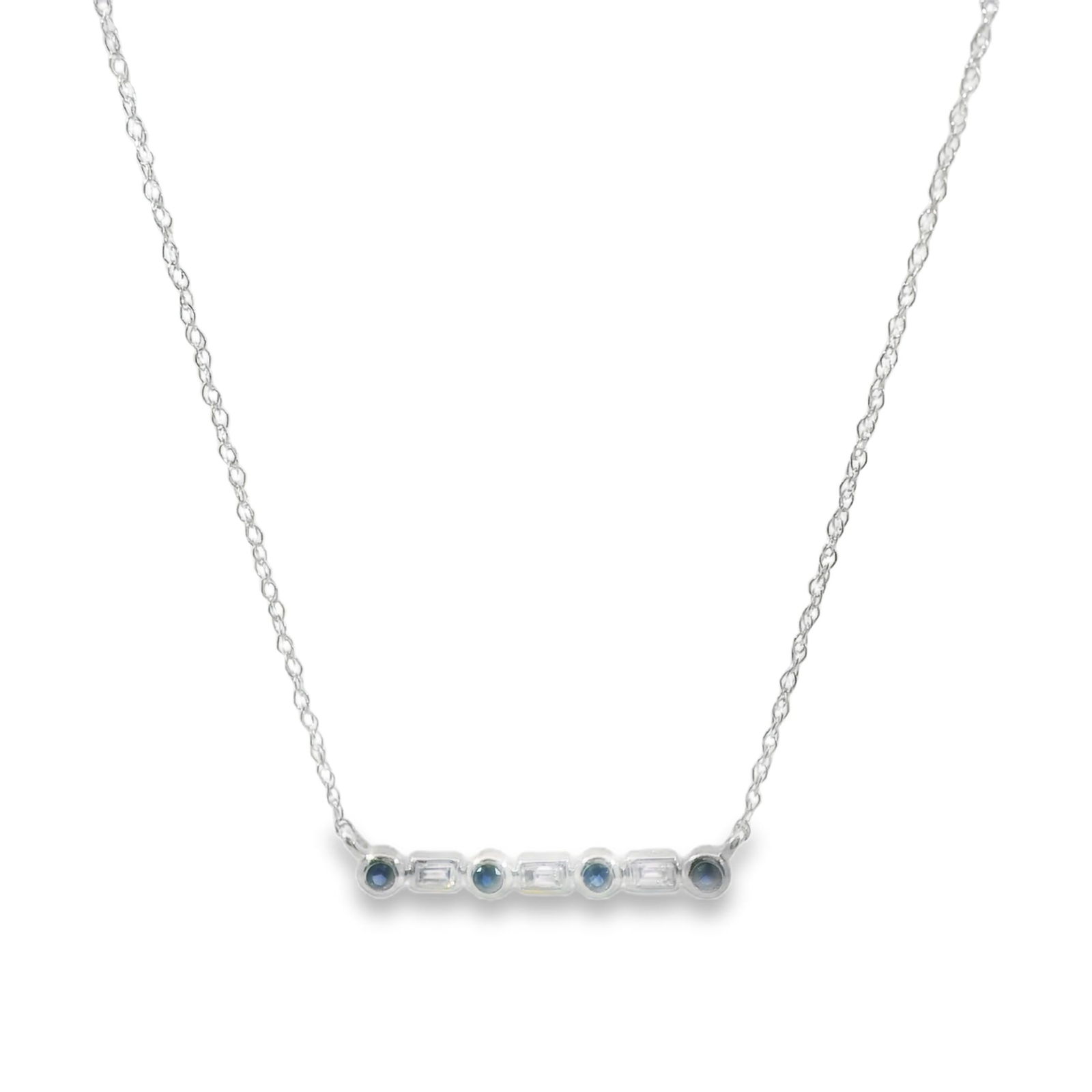 Sapphire & Diamond Necklace 14Kt. (1 of 3)