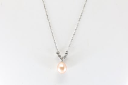 Pearl & Diamond Necklace 14Kt.