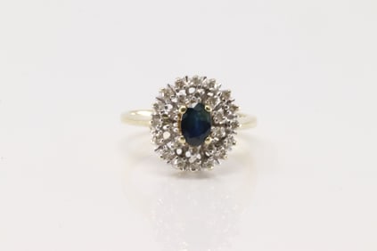 Sapphire & Diamond Ring 14Kt.