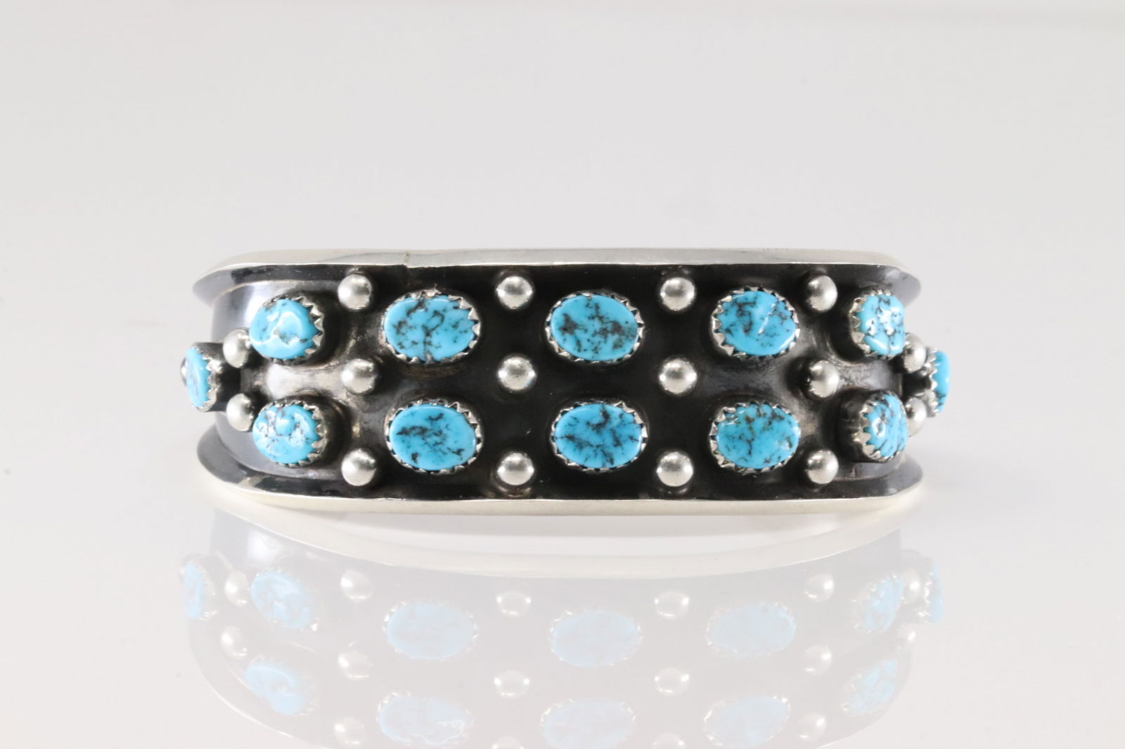 Native America Navajo Sterling Silver Turquoise Bracelet Cuff By Paul Largo. (1 of 4)