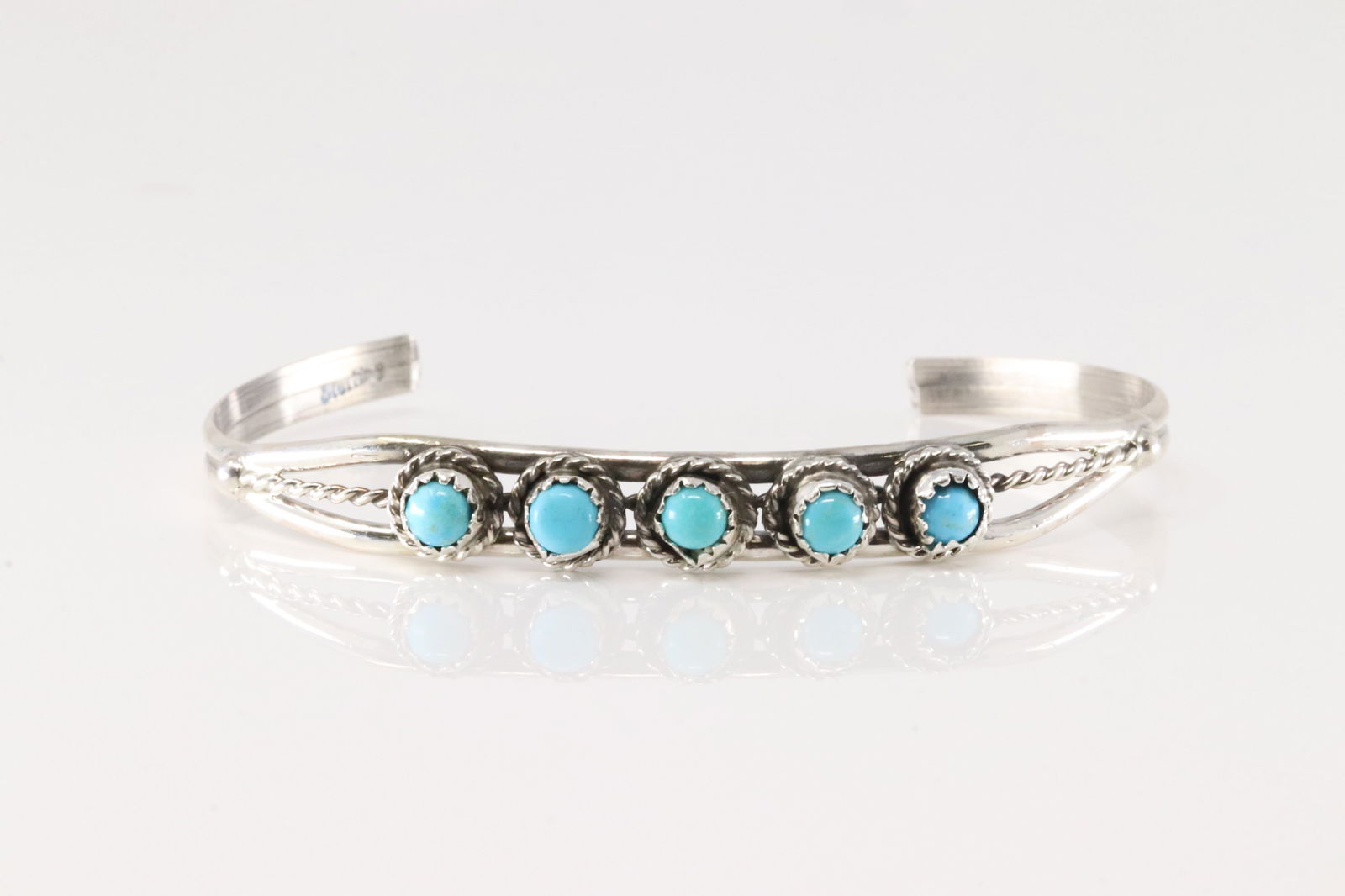 Native America Navajo Sterling Silver Turquoise Bracelet Cuff By Janice Spencer. (1 of 4)