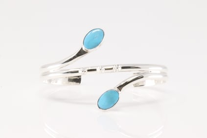 Native America Navajo Sterling Silver Turquoise Bracelet Cuff By Thomas Yazzie.