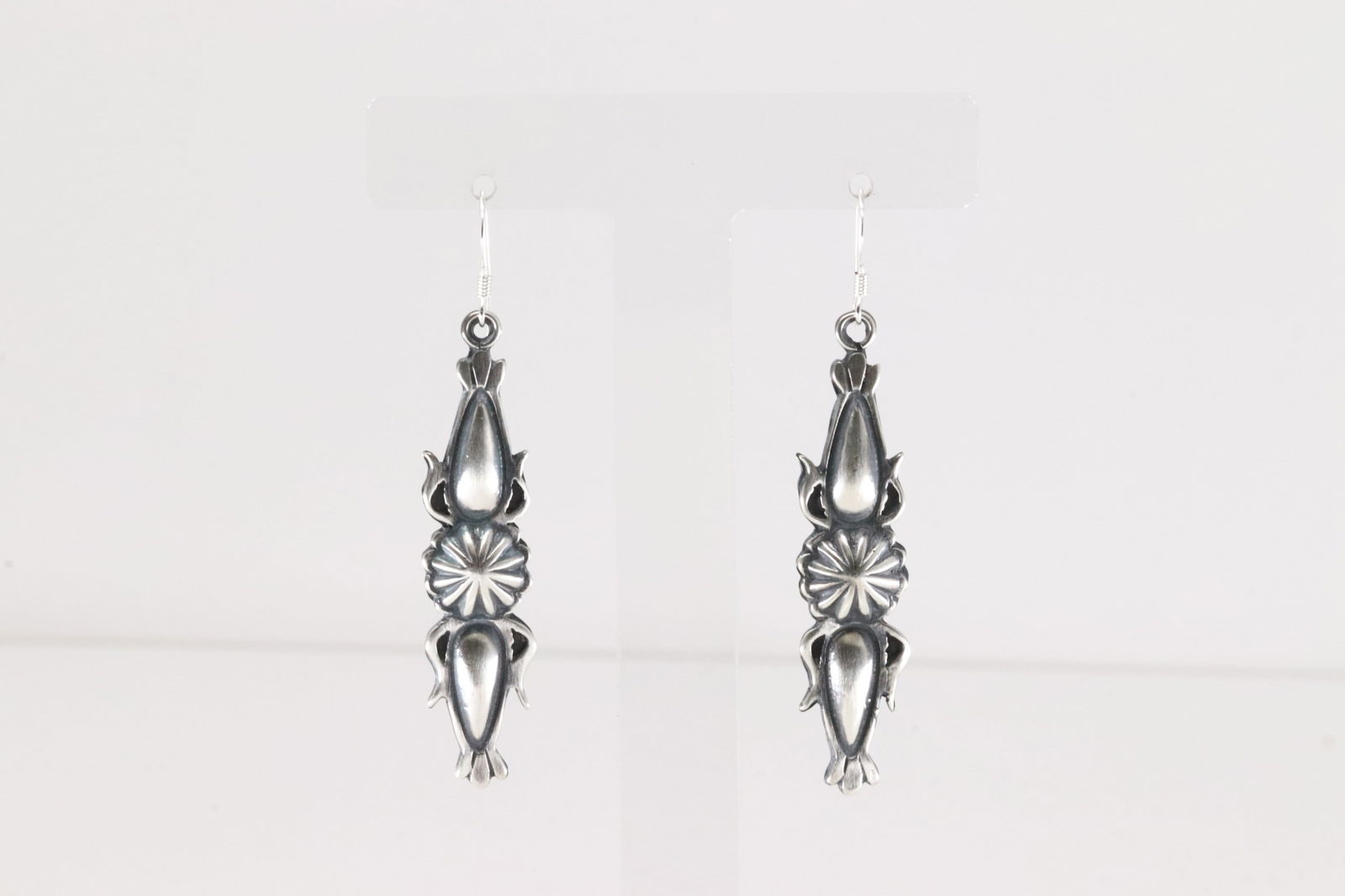 Native America Navajo Sterling Silver Dangling Earring's By Bobby Platero. (1 of 4)