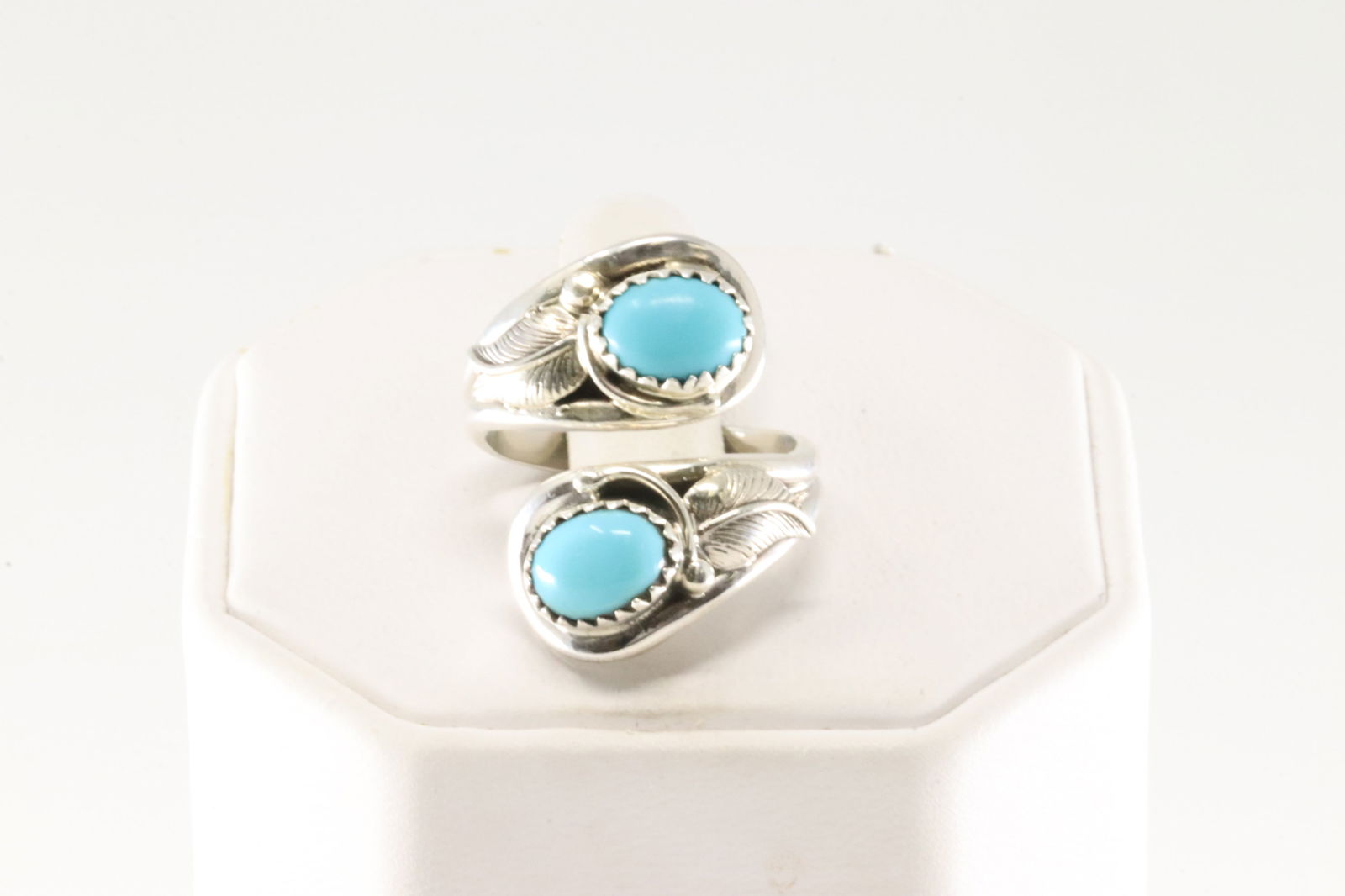 Native America Navajo Sterling Silver Turquoise Ring By Genevieve Francisco.