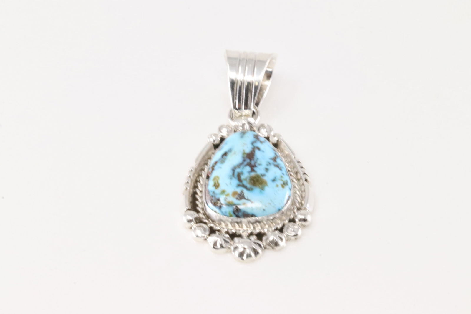 Native America Navajo Sterling Silver Turquoise Pendant By Daniel Benally. (1 of 3)