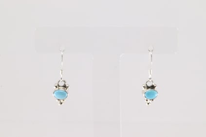 Native America Navajo Sterling Silver Turquoise Dangling Earring's By Adelarae Yazzie.
