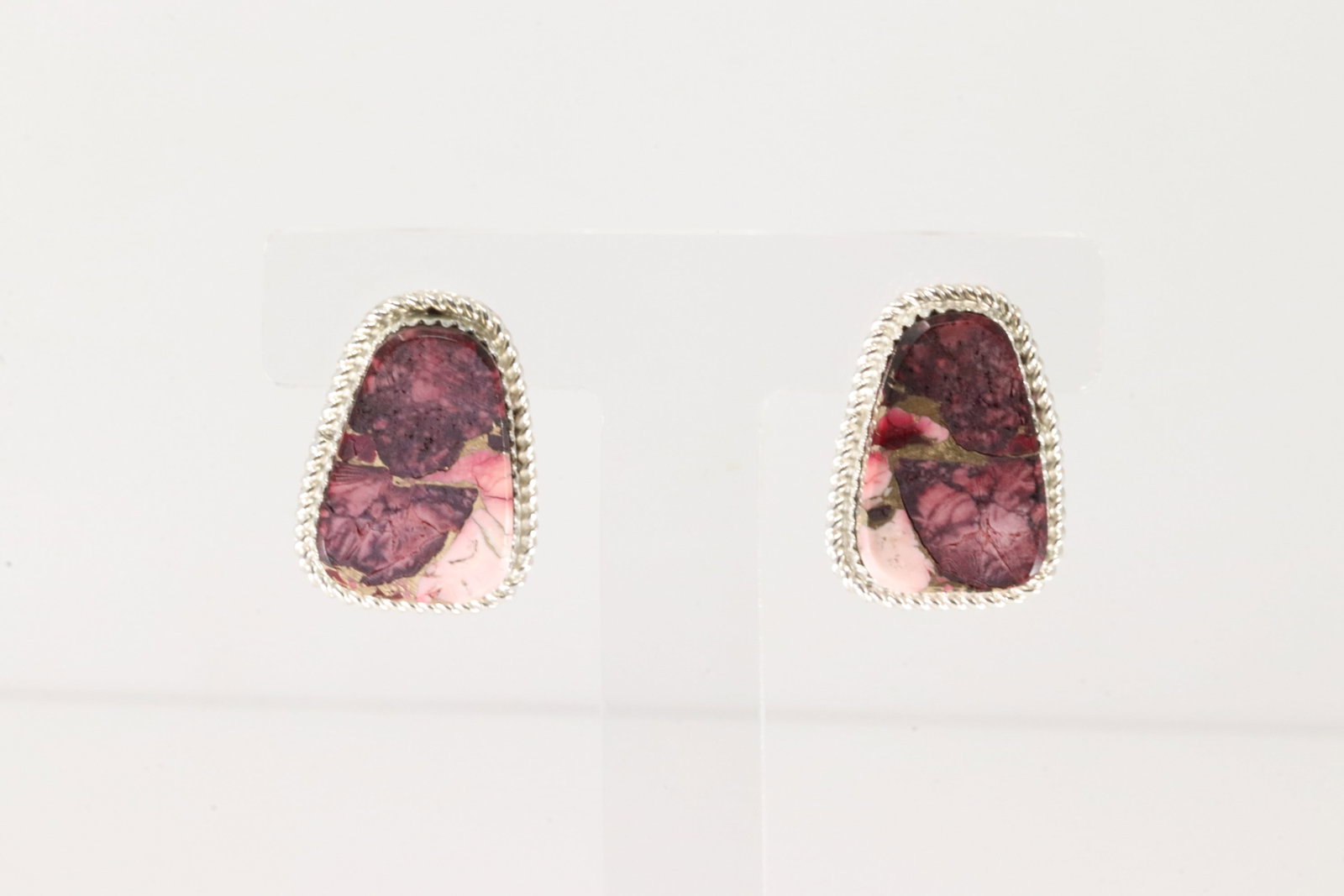 Native America Navajo Sterling Silver Dahila Rose Stone Post Earring's By Gabi Jim.: This is a Native America Navajo Sterling Silver Dahila Rose Stone Post Earring's By Gabi Jim.