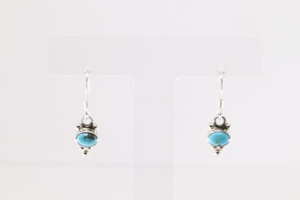Native America Navajo Sterling Silver Turquoise Dangling Earring's By Adelarae Yazzie.