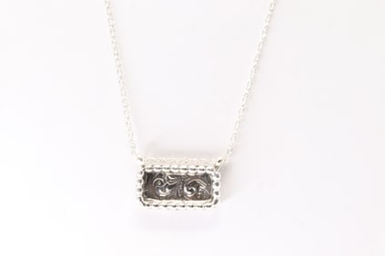 Native America Navajo Sterling Silver Pendant Design Pendant with A 925 Necklace By Arlene Lewis.