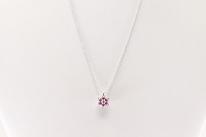 Ruby & Diamond Pendant / Necklace 14Kt.
