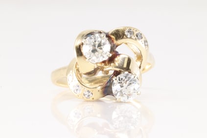 Vintage Art Deco Diamond Ring 14Kt.